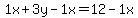 1x%2B3y-1x=12-1x