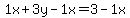 1x%2B3y-1x=3-1x