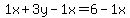 1x%2B3y-1x=6-1x