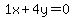 1x%2B4y=0