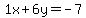 1x%2B6y=-7