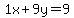 1x%2B9y=9