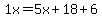 1x=5x%2B18%2B6