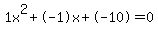 1x%5E2%2B-1x%2B-10+=+0