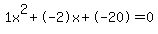 1x%5E2%2B-2x%2B-20+=+0