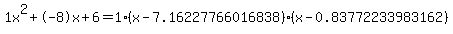 1x%5E2%2B-8x%2B6+=+1%28x-7.16227766016838%29%2A%28x-0.83772233983162%29