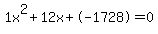 1x%5E2%2B12x%2B-1728+=+0