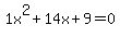 1x%5E2%2B14x%2B9=0