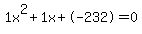 1x%5E2%2B1x%2B-232+=+0