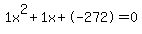 1x%5E2%2B1x%2B-272+=+0