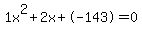 1x%5E2%2B2x%2B-143+=+0