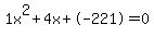 1x%5E2%2B4x%2B-221+=+0