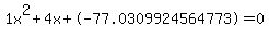 1x%5E2%2B4x%2B-77.0309924564773+=+0