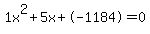 1x%5E2%2B5x%2B-1184+=+0