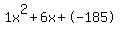 1x%5E2%2B6x%2B-185