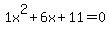 1x%5E2%2B6x%2B11+=+0