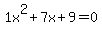 1x%5E2%2B7x%2B9+=+0