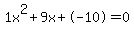 1x%5E2%2B9x%2B-10+=+0