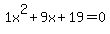 1x%5E2%2B9x%2B19+=+0