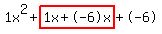 1x%5E2%2Bhighlight%281x%2B-6x%29%2B-6