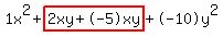 1x%5E2%2Bhighlight%282xy%2B-5xy%29%2B-10y%5E2