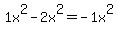 1x%5E2+-+2x%5E2+=+-1x%5E2