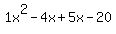 1x%5E2-4x%2B5x-20