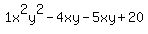 1x%5E2y%5E2-4xy-5xy%2B20