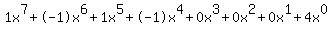 1x%5E7%2B-1x%5E6%2B1x%5E5%2B-1x%5E4%2B0x%5E3%2B0x%5E2%2B0x%5E1%2B4x%5E0