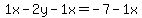 1x-2y-1x=-7-1x