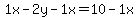 1x-2y-1x=10-1x