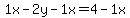1x-2y-1x=4-1x