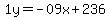 1y=-09x%2B236