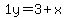 1y=3%2Bx