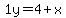 1y=4%2Bx