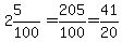 2%265%2F100=205%2F100=41%2F20