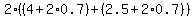 2%28%284%2B2%2A0.7%29%2B%282.5%2B2%2A0.7%29%29