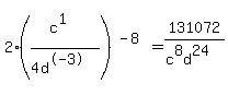 2%28%28c%5E1%29%2F%284d%5E-3%29%29%5E%28-8%29=131072%2F%28c%5E8d%5E24%29