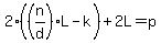 2%28%28n%2Fd%29L-k%29%2B2L=p