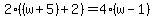 2%28%28w%2B5%29%2B2%29+=+4%28w-1%29
