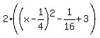 2%28%28x-1%2F4%29%5E2-1%2F16%2B3%29