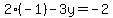 2%28-1%29-3y=-2