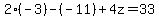 2%28-3%29-%28-11%29%2B4z=33
