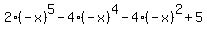 2%28-x%29%5E5-4%28-x%29%5E4-4%28-x%29%5E2%2B5+
