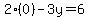 2%280%29-3y+=+6