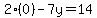 2%280%29-7y=14