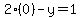 2%280%29-y+=+1