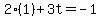 2%281%29%2B3t=-1