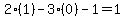 2%281%29-3%280%29-1=1