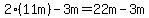 2%2811m%29-3m=22m-3m